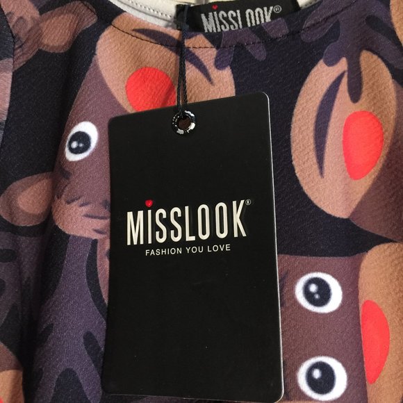 Misslook Girls Dress Christmas Holiday Rudolph Red Nosed Reindeer Size 7-8 Years - Picture 7 of 12